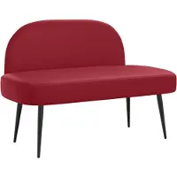 vidaXL Gevuld bankje met rugleuning Wijnrood 110 x 60 x 76 cm