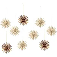Bloomingville Ster ornament papier nature 10cm - set van 9