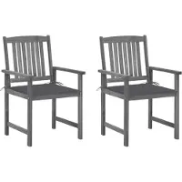 vidaXL Tuinstoelen 2 st met kussens massief acaciahout grijs