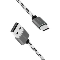 Logilink USB 2.0 Type-C Kabel-Set, C/M zu USB-A/M, Alu, Nylon, weiß/schwarz