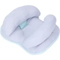 JeiibrZui Baby 2-in-1-Reisekissen - Ergonomische Kopf-Nackenstütze - Verstellbaar Design - Blauw - Voor Kinderwagen En Autostoel - Zachte Polyester Vulling - Veilige Houding Voor Pasgeborenen