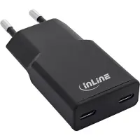 InLine USB lader | 2x USB-C PD | GaN | 30W | zwart