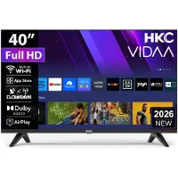 HKC VIDAA Smart TV - LED Full HD - 40 inch/102 cm - AirPlay & Hotelmodus - HDMI x3, USB x2, CI+ - Tripple Tuner DVB-T/T2/S/S2/C - Frameless Design - Geassembleerd in Eindhoven - H40Q1F-V