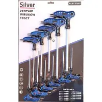 Silver 11 stuks schroefdraadeinden, type T, zeshoekig profiel, 2-10 mm, zilverkleurig