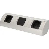 ORNO Onderkast-stopcontact voor meubels, 2x230V met schakelaar - OR-AE-1304(GS), Schuko