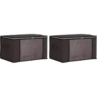 vidaXL opbergdoos met doorzichtige zijkant 2 pcs Antracietkleurig