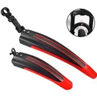 HBS Spatbord Mountainbike Verstelbaar -universeel Spatborden Voor En Achter 24 - 26 Inch Rood-zwart