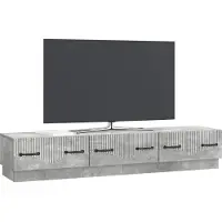 vidaXL TV Kast met lade Betongrijs 147 x 34,5 x 27 cm Bewerkt hout