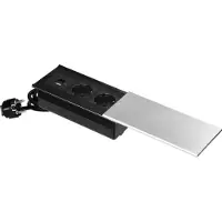 ORNO Stopcontact voor meubels met schuifdeksel, 2x2P+A (Schuko), USB A+C, zilver