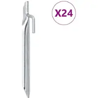 vidaXL Tentharingen 24 st V-vormig Ø20 mm 17 cm gegalvaniseerd staal