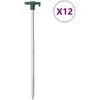vidaXL Tentharingen 12 st 7 mm 25 cm gegalvaniseerd staal polypropeen
