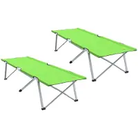 vidaXL Opvouwbaar Campingbed 2 st Groen 194 x 62,5 x 42,5 cm