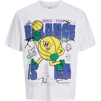 Jack & Jones JUNIOR T-shirt wit Jongens Katoen Ronde hals Printopdruk - maat 164