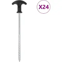 vidaXL Tentharingen 24 st Ø7 mm 20 cm gegalvaniseerd staal