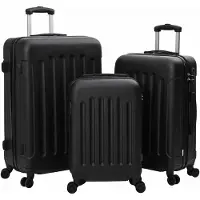 vidaXL Koffer met slot 3 st Zwart 50 x 31 x 78 cm ABS Kunststof