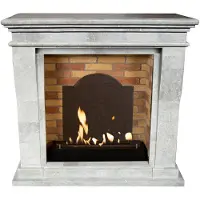 Xaralyn Bio-ethanol haard - Kreta-Mini BME-SGP - wit gepolijst natuursteen - 3 KW verwarming - haardombouw inclusief inbouwhaard - schouw