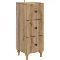 vidaXL Ladekast Artisanaal eiken 33 x 34,5 x 90 cm Bewerkt hout