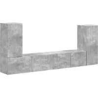 vidaXL Tv-meubelset 4 pcs Beton Grijs Bewerkt hout