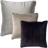 Dutch decor - KUSSENSET - 3-delig - Velvet Layers - 60x60 cm, 45x45 cm - inclusief binnenkussens - grijs, taupe, zwart - Met Ritssluiting – Decoratie Kussens - Comfortabele kussentjes voor op de Bank
