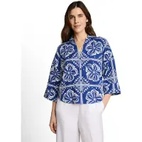 Tom Tailor Blouse donkerblauw / wit