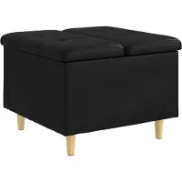 vidaXL Opslagottoman met kussen Zwart 60 x 60 x 45 cm Kunstleer