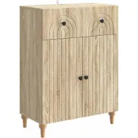 vidaXL Dressoir Sonoma Eiken 66 x 34,5 x 90 cm Bewerkt hout