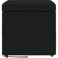 vidaXL Hocker, zwart, 41 x 41 x 40 cm, bekleed met stof en gemaakt van spaanplaat