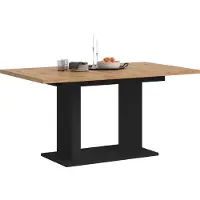 Xonox Eettafel Gustav | uitschuifbaar | Ambachtelijk eikenhout / zwart | B: 150 cm