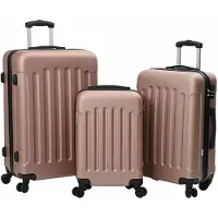 vidaXL Koffer met slot 3 st Rose Gold 50 x 31 x 78 cm ABS Kunststof