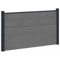 vidaXL Hekset 180 x 105 cm WPC en Aluminium Grijs