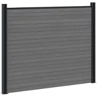 vidaXL Hekpaneel WPC en Aluminium Grijs