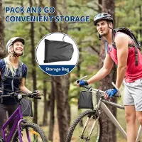 LAB Bike Cover, 190T hoogwaardige fietsbeschermhoes, waterdicht anti-UV met vergrendelingsgat voor fietsen mountainbikes racefietsen (zwart met zilver)