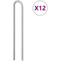 vidaXL Tentharingen 12 st U-vormig Ø12 mm 41,5 cm gegalvaniseerd staal