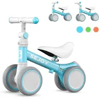Sejoy Verstelbare babybalansfiets voor jongens en meisjes, 10-36 maanden, balansfiets, kleine kinderen, eerste wandelfiets, verstelbare zitting, trainingsfiets, 4 stille wielen, geen pedaal