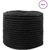 vidaXL Katoenen Touw 14 mm 50 m Zwart 100% katoen