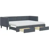 vidaXL Slaapbank onderschuifbed en lades 80x200 cm fluweel donkergrijs