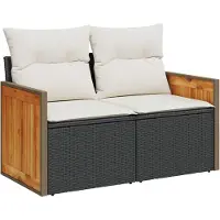 vidaXL Tuinbank Set 13 st 13-Aantal zitplaatsen Zwart en Crème