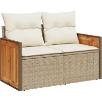 vidaXL Tuinbank Set 9 st 8-Aantal zitplaatsen Beige en Crème