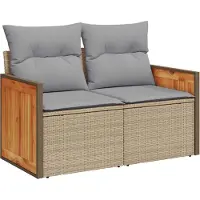 vidaXL Tuinbank Set 11 st 11-Aantal zitplaatsen Beige en Lichtgrijs