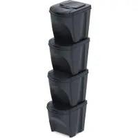 Prosperplast 39x29x51 Cm Stapelbare Afvalbakken 4 Eenheden