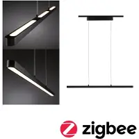 Paulmann URail Lento LED hanglamp ZigBee CCT zwart Lento, dimbaar, zwart, Woon-/ Eetkamer, metaal, Modern