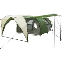 vidaXL Tunneltent 6-persoons Groen 185T Polyester met PU Coating