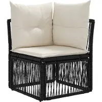 vidaXL Tuinbank Set 10 st Zwart poly rattan