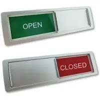Combicraft schuifbordje met "Open-Closed" in zilver 178 x 50 mm - per 1 stuk