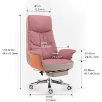Nicole Ergonomische Executive Bureaustoel Echt Leer – Verstelbare Computerstoel met 3D Rugleuning, Uitschuifbare Voetsteun, 360° Draaibaar, Belastbaar tot 150 kg, Hoogte Verstelbaar 118–125 cm