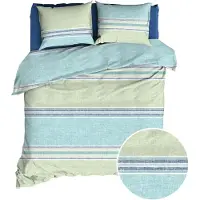 Romanette Dekbedovertrek Alfie Aqua Blue Katoen-200 x 200 / 220 cm | 2-Persoons
