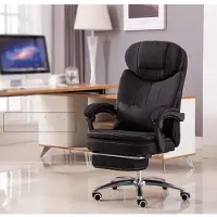 Nicole Ergonomische Bureaustoel met Hoge Rugleuning en Ligfunctie – Extra Gevoerde Executive Office Chair met Verlengde Voetsteun, Kippfunctie en 150 kg Draagvermogen – Zwart