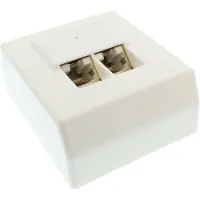 InLine Cat.5e aansluitdoos, opbouw 2x RJ45 female, RAL 9010, wit