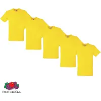 Fruit Of The Loom 5 Pack Fruit of the Loom American Heavy T-shirts ronde hals maat M Kleur Geel