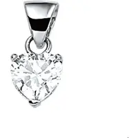 The Jewelry Collection Zilver Gerhodineerde Hanger hart zirkonia 1317648